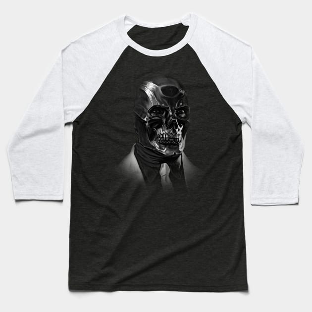 Black Mask DC Baseball T-Shirt by Akim